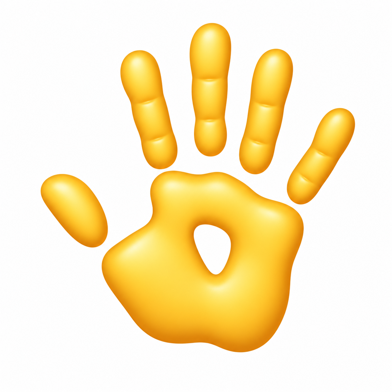 Glossy yellow Human Emoji hand